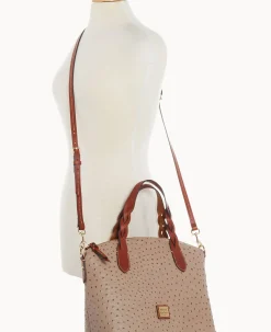 Dooney & Bourke Ready For the Getaway|Exotic Leather<Ostrich Celeste Satchel Light Taupe