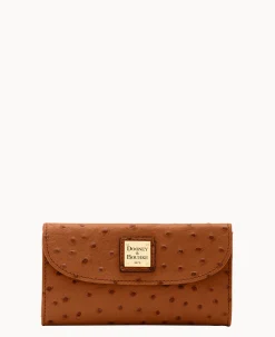 Dooney & Bourke Grab and Go|Clutches<Ostrich Continental Clutch Caramel