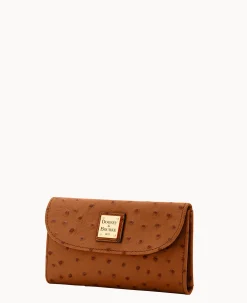 Dooney & Bourke Grab and Go|Clutches<Ostrich Continental Clutch Caramel