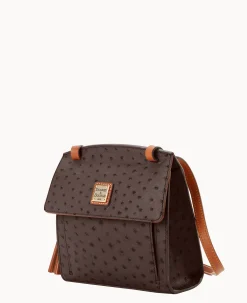 Dooney & Bourke Exotic Leather|Mini Bags<Ostrich Crossbody Brown Tmoro
