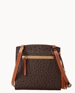 Dooney & Bourke Exotic Leather|Mini Bags<Ostrich Crossbody Brown Tmoro
