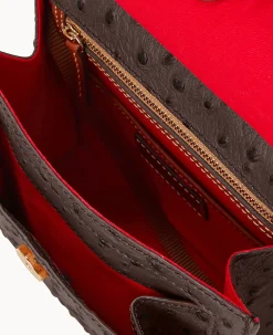 Dooney & Bourke Exotic Leather|Mini Bags<Ostrich Crossbody Brown Tmoro