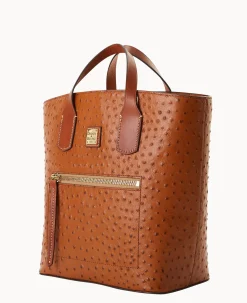 Dooney & Bourke Exotic Leather|Shoulder Bags<Ostrich Darla Shopper Caramel