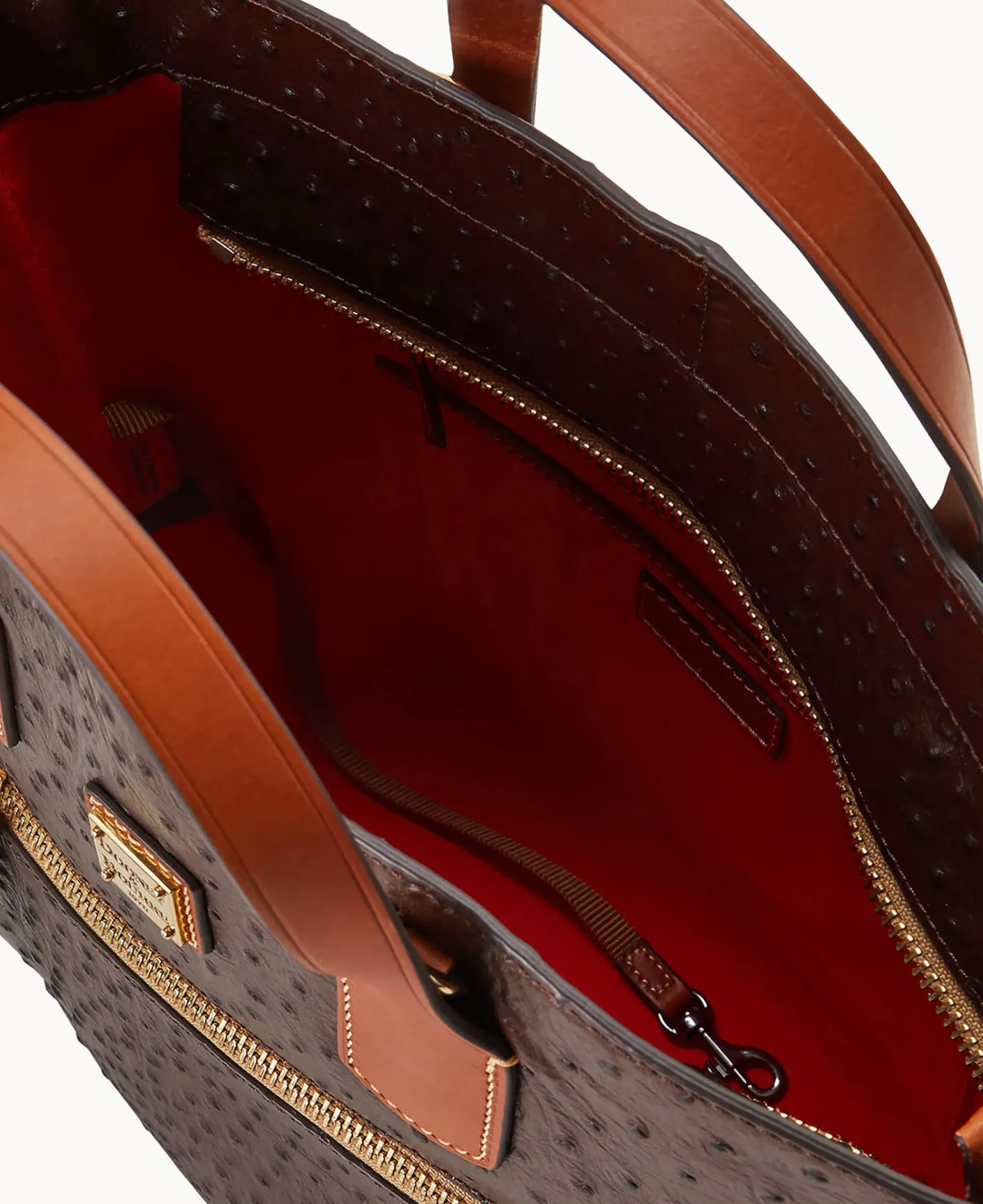 Dooney & Bourke Exotic Leather|Shoulder Bags<Ostrich Darla Shopper Brown Tmoro