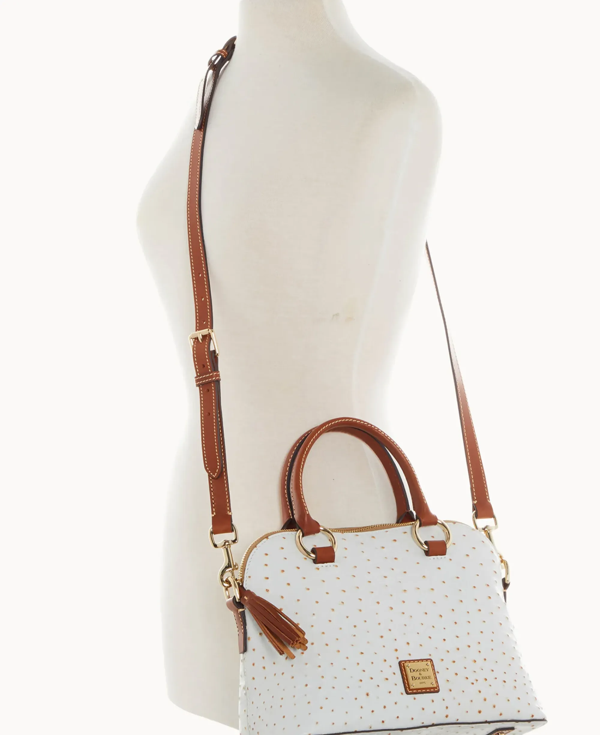 Dooney & Bourke Exotic Leather|Shoulder Bags<Ostrich Domed Satchel Bone