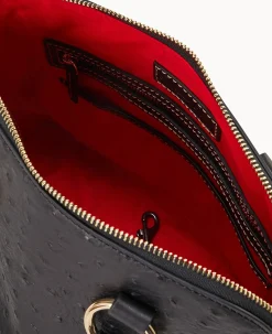 Dooney & Bourke Exotic Leather|Shoulder Bags<Ostrich Domed Satchel Black