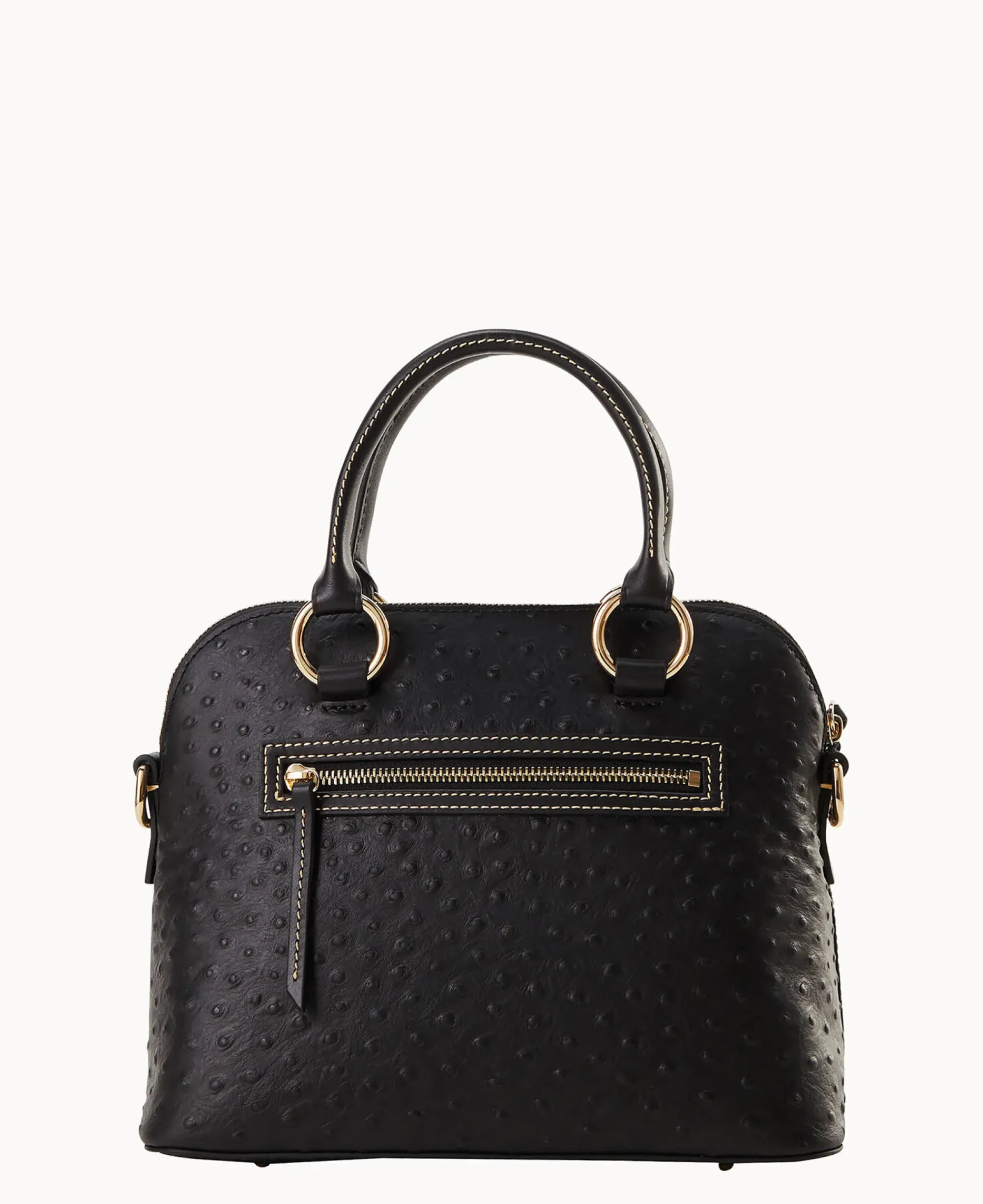 Dooney & Bourke Exotic Leather|Shoulder Bags<Ostrich Domed Satchel Black
