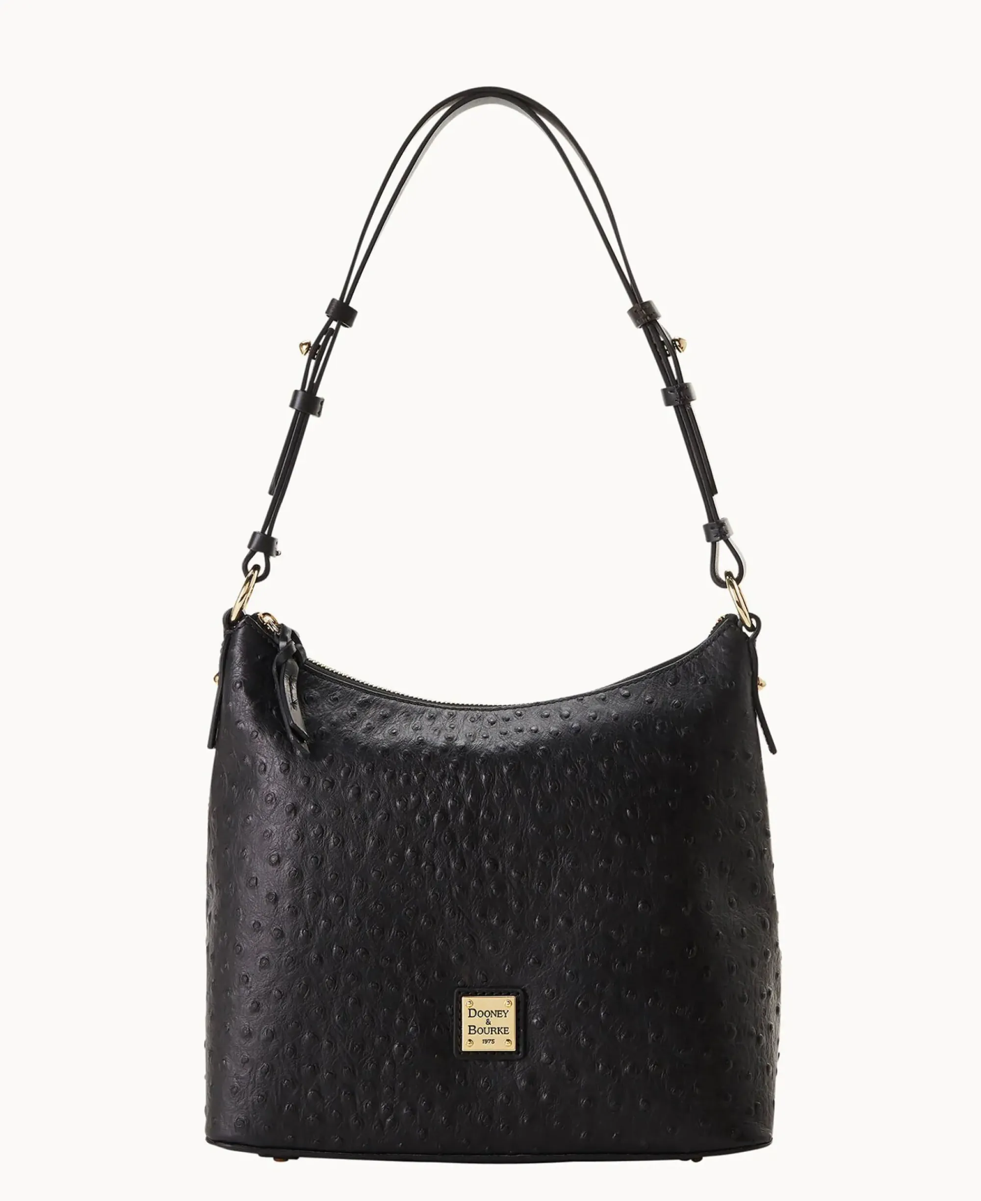 Dooney & Bourke Exotic Leather|Shoulder Bags<Ostrich Hobo Black
