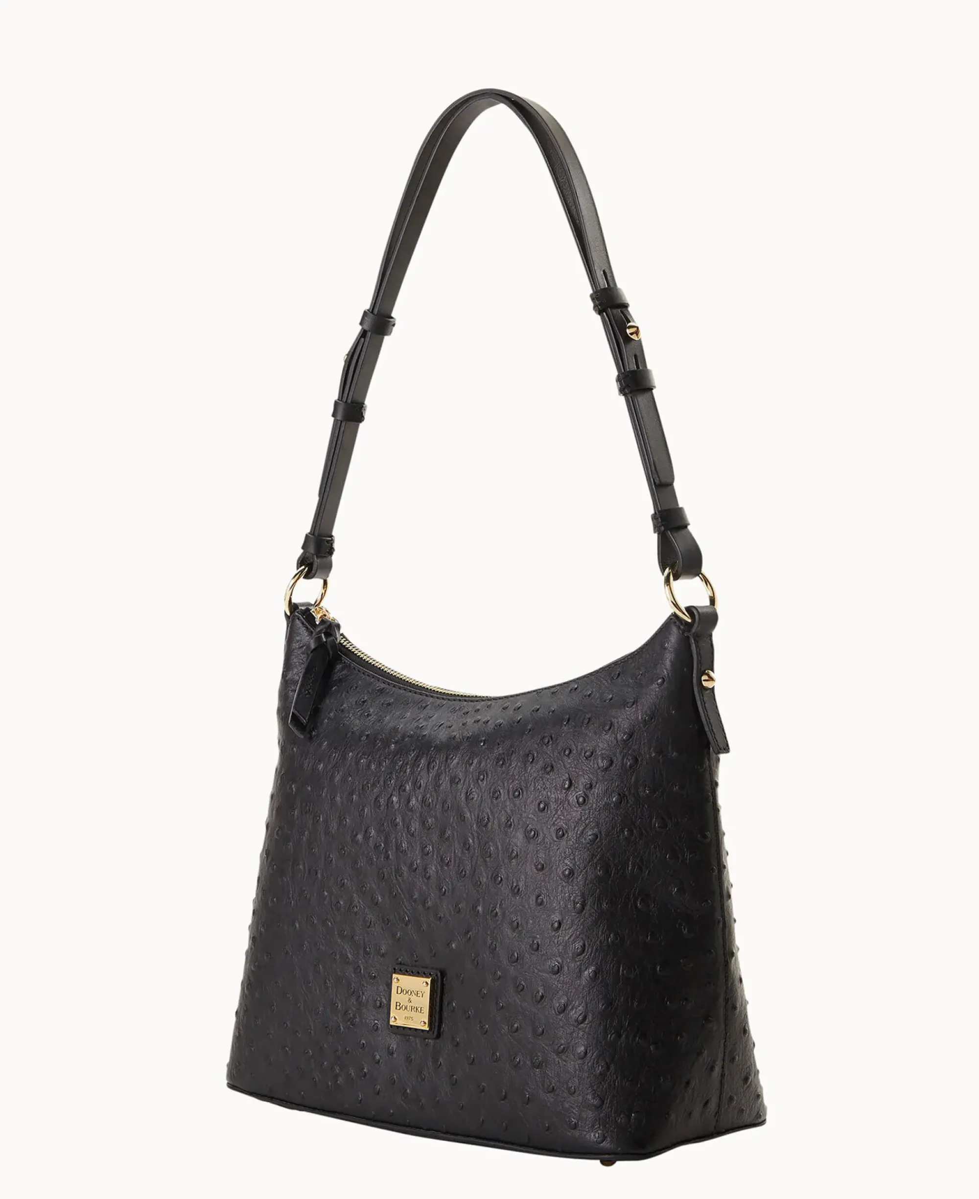 Dooney & Bourke Exotic Leather|Shoulder Bags<Ostrich Hobo Black