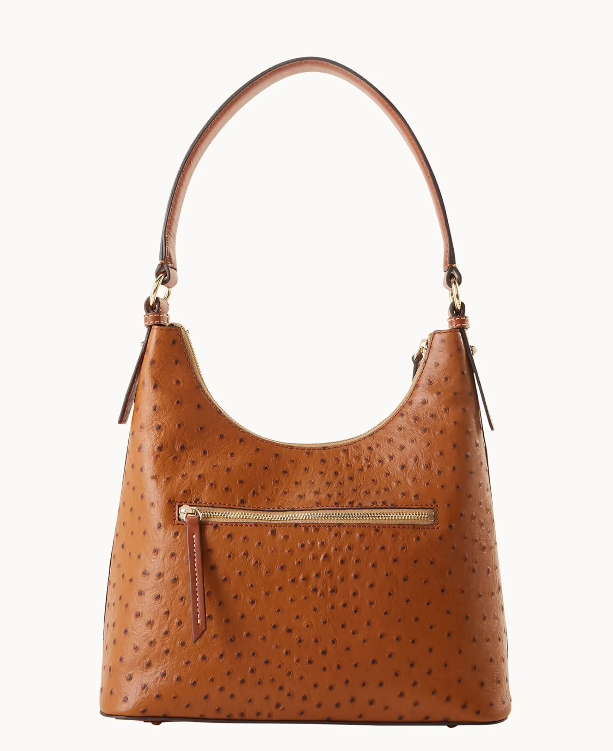 Dooney & Bourke Exotic Leather|Shoulder Bags<Ostrich Hobo Caramel