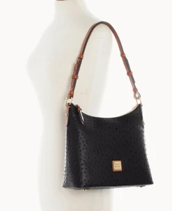 Dooney & Bourke Exotic Leather|Shoulder Bags<Ostrich Hobo Black