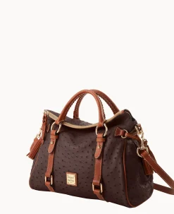 Dooney & Bourke Exotic Leather|Shoulder Bags<Ostrich Large Satchel Brown Tmoro
