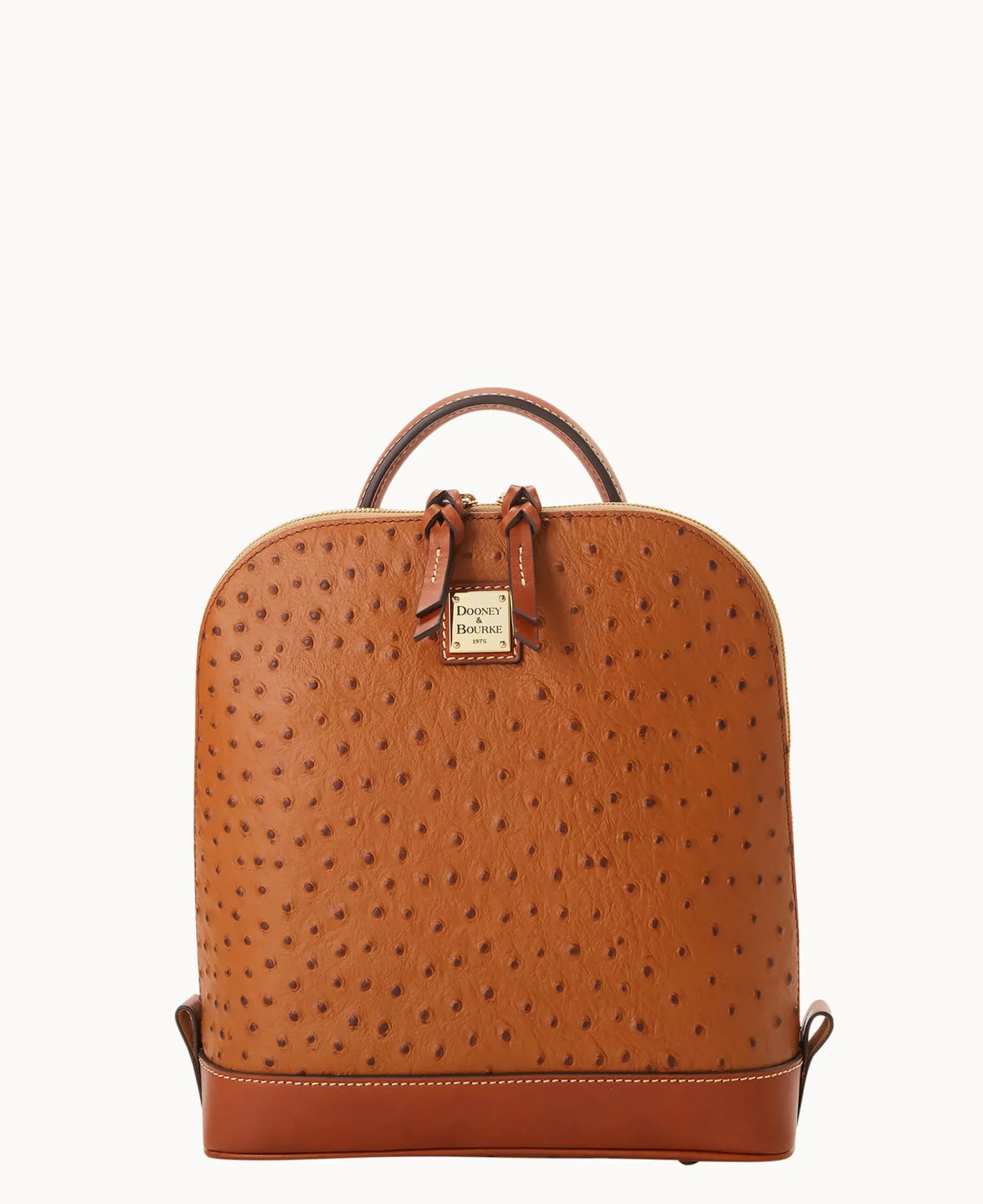 Dooney & Bourke Ready For the Getaway|Exotic Leather<Ostrich Pod Backpack Caramel
