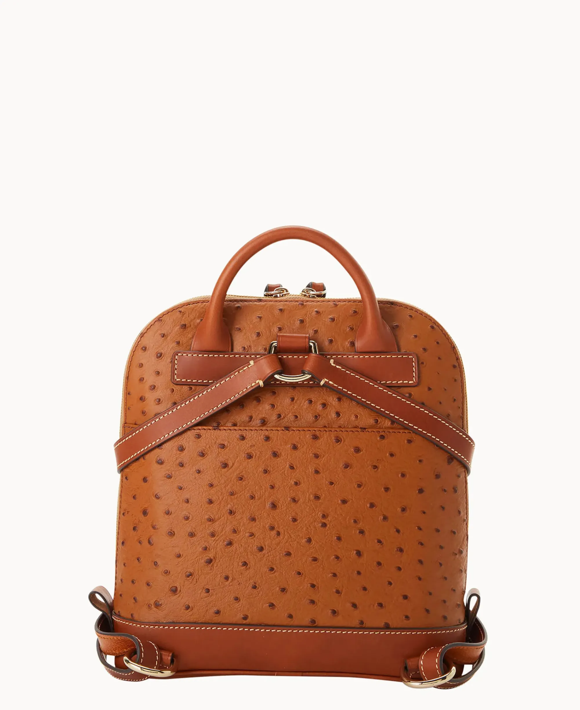 Dooney & Bourke Ready For the Getaway|Exotic Leather<Ostrich Pod Backpack Caramel