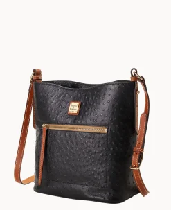 Dooney & Bourke Exotic Leather|Shoulder Bags<Ostrich Ridley Black
