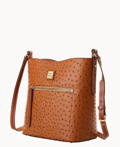 Dooney & Bourke Exotic Leather|Shoulder Bags<Ostrich Ridley Caramel