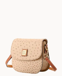 Dooney & Bourke Exotic Leather|Mini Bags<Ostrich Saddle Bag Sand