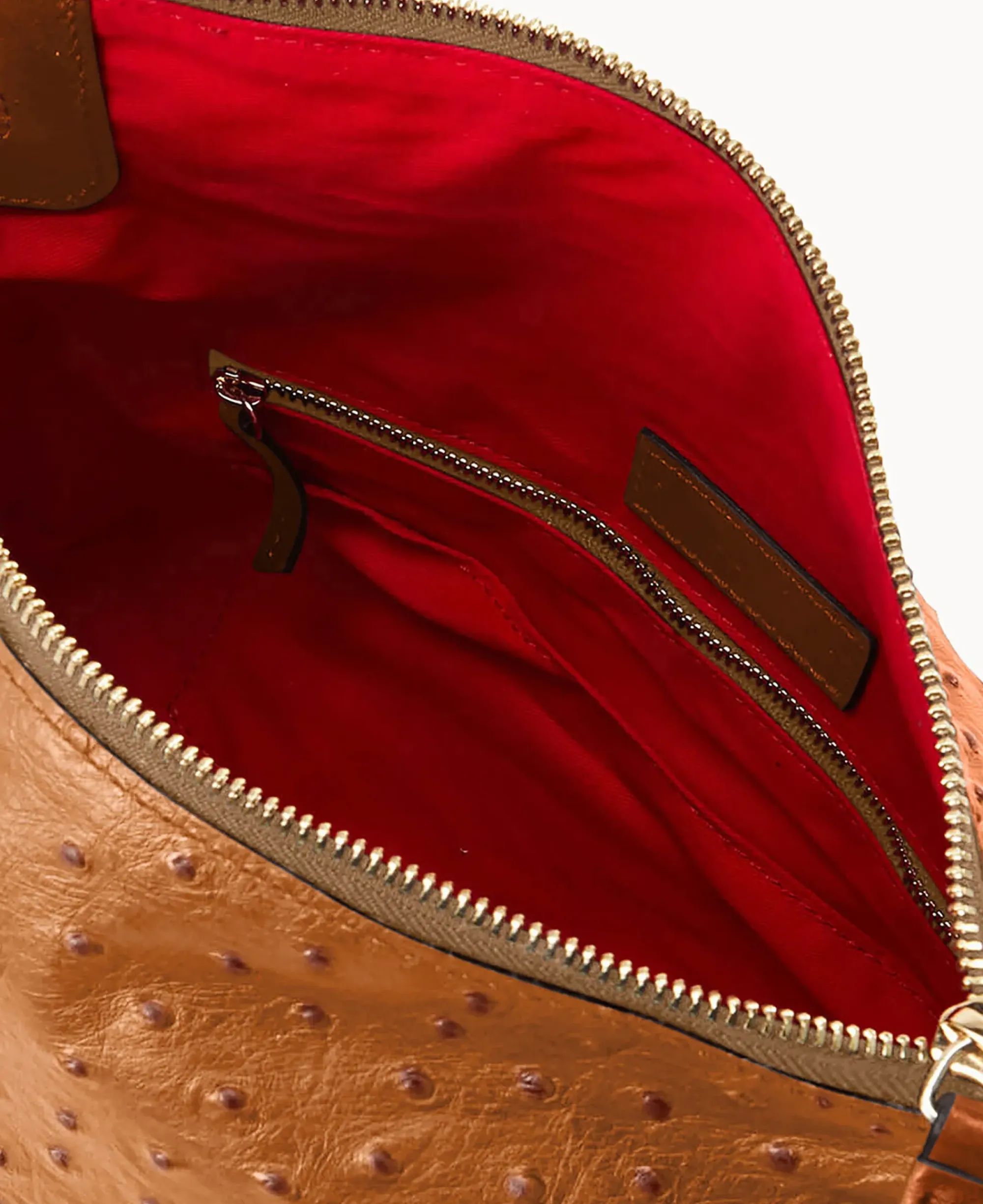Dooney & Bourke Exotic Leather|Shoulder Bags<Ostrich Satchel Caramel
