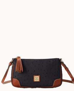 Dooney & Bourke Exotic Leather|Mini Bags<Ostrich Slim Crossbody Black