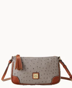 Dooney & Bourke Exotic Leather|Mini Bags<Ostrich Slim Crossbody Grey