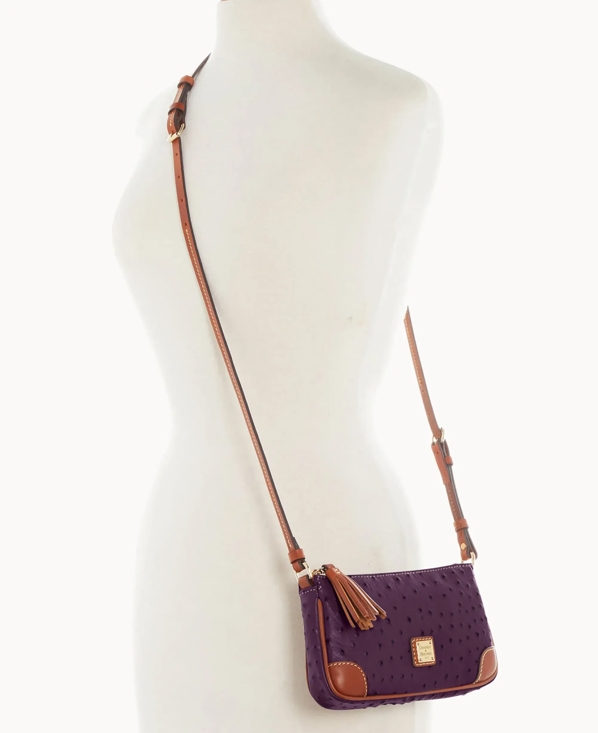 Dooney & Bourke Exotic Leather|Mini Bags<Ostrich Slim Crossbody Plum Wine