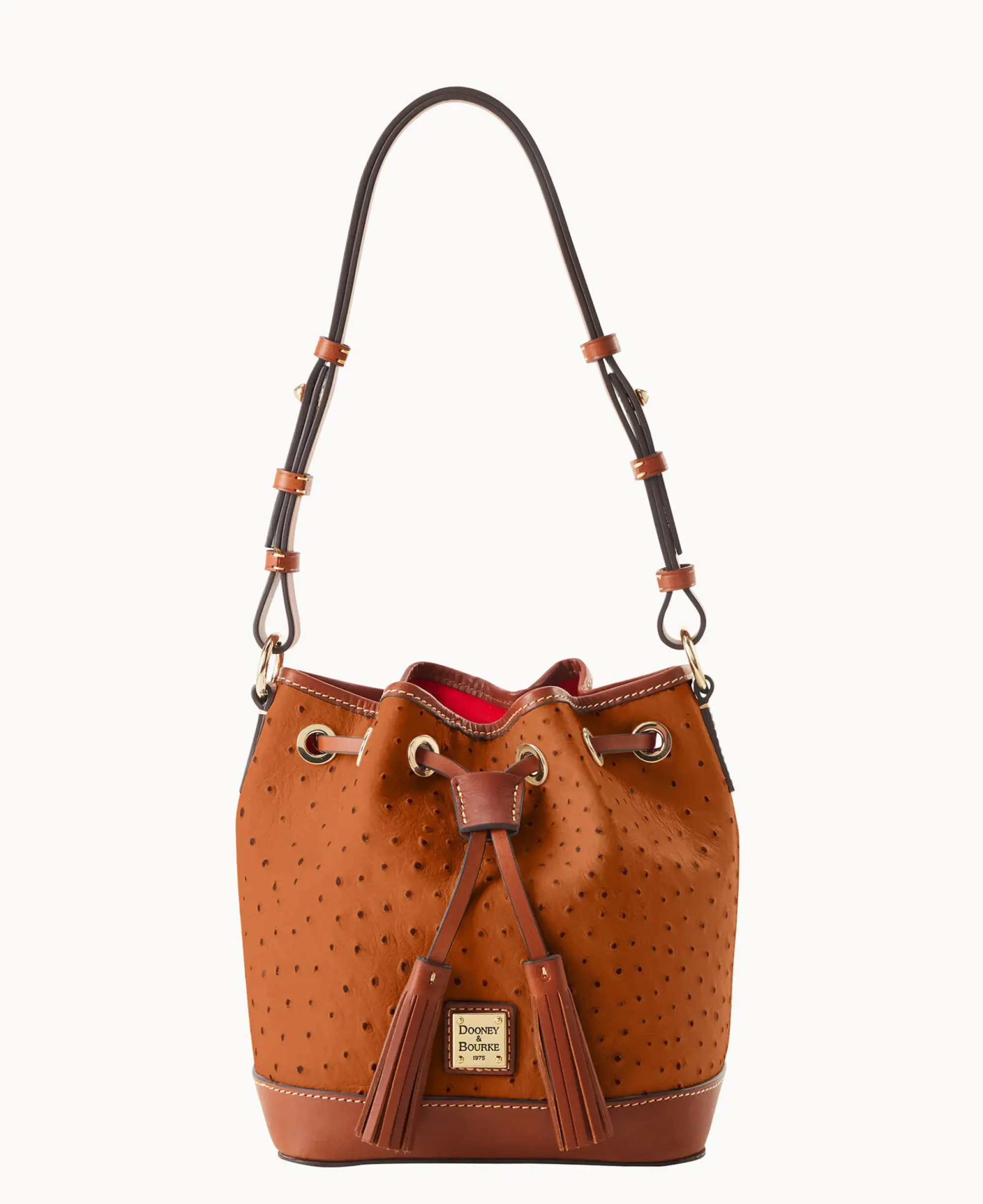 Dooney & Bourke Exotic Leather|Mini Bags<Ostrich Small Drawstring Caramel