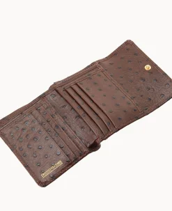Dooney & Bourke Grab and Go|Wallets<Ostrich Small Flap Credit Card Wallet Brown Tmoro