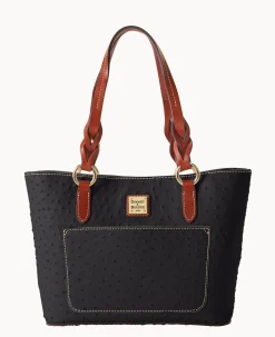 Dooney & Bourke Exotic Leather|Mini Bags<Ostrich Small Gretchen Tote Black