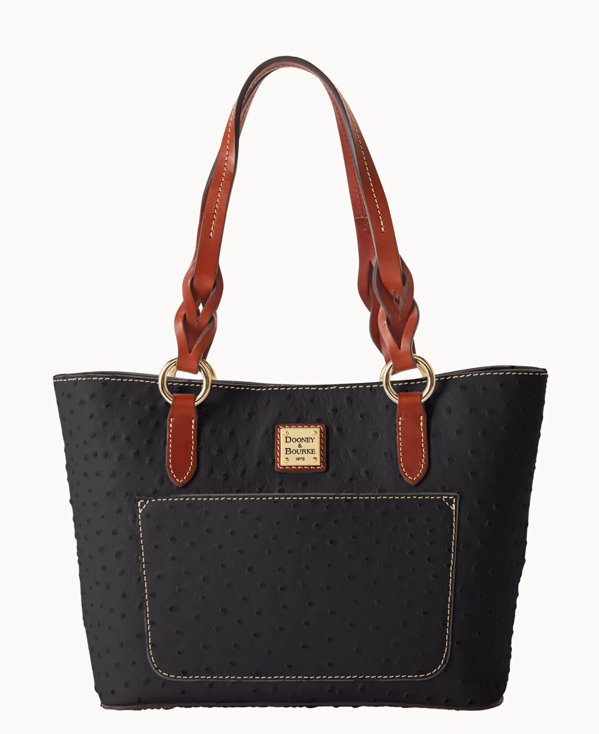 Dooney & Bourke Exotic Leather|Mini Bags<Ostrich Small Gretchen Tote Black