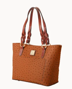Dooney & Bourke Exotic Leather|Mini Bags<Ostrich Small Gretchen Tote Caramel