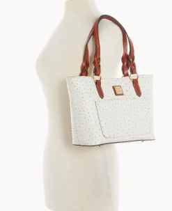Dooney & Bourke Exotic Leather|Mini Bags<Ostrich Small Gretchen Tote Bone