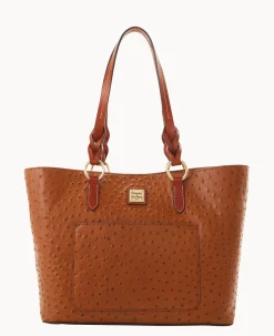 Dooney & Bourke Exotic Leather|Shoulder Bags<Ostrich Tammy Tote Caramel