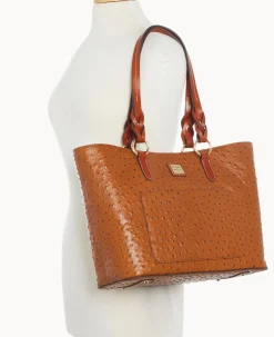 Dooney & Bourke Exotic Leather|Shoulder Bags<Ostrich Tammy Tote Caramel