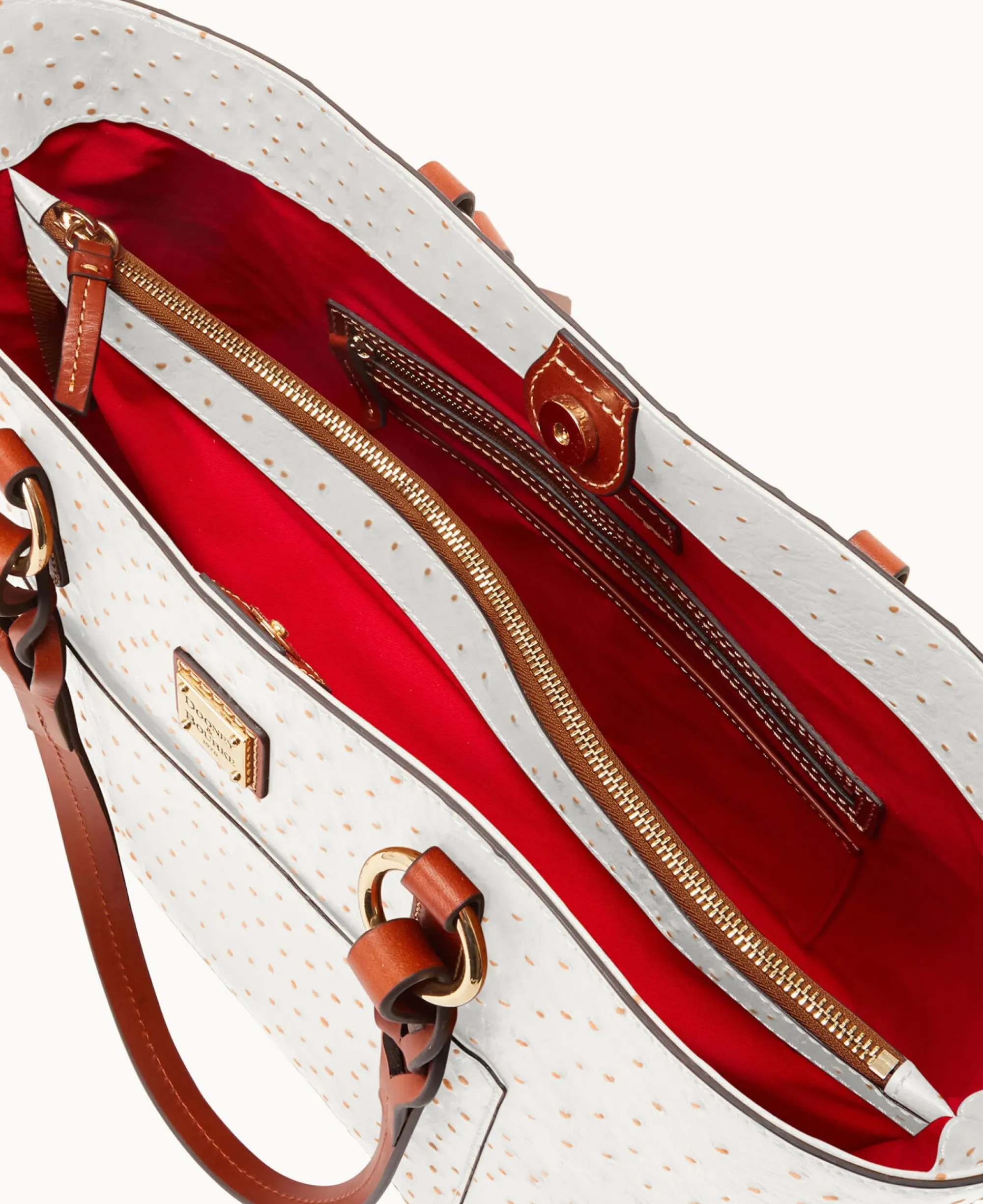 Dooney & Bourke Exotic Leather|Shoulder Bags<Ostrich Tammy Tote Bone