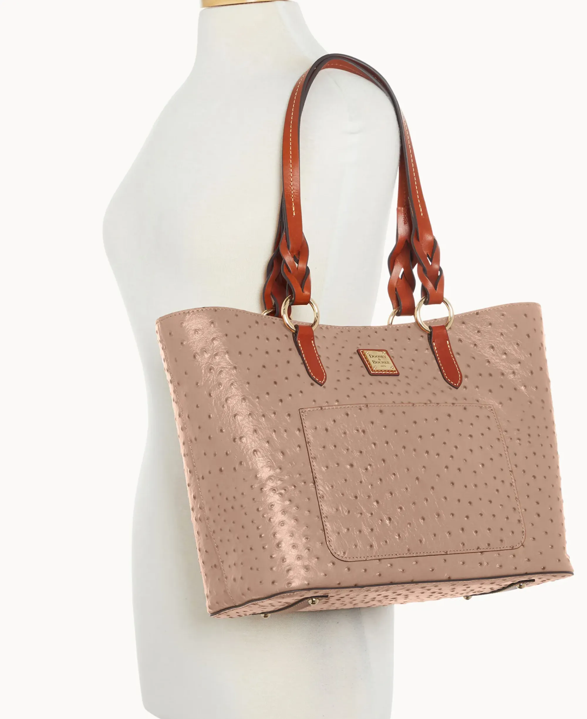 Dooney & Bourke Exotic Leather|Shoulder Bags<Ostrich Tammy Tote Light Taupe