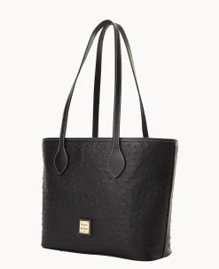 Dooney & Bourke Exotic Leather|Shoulder Bags<Ostrich Tote Black