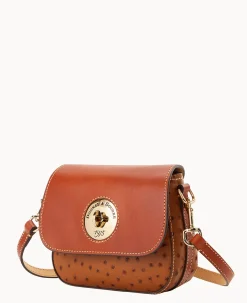 Dooney & Bourke The Ostrich Turnlock Collection|Exotic Leather<Ostrich Turnlock Flap Saddle Caramel