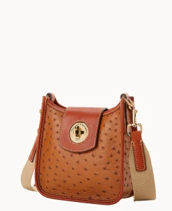 Dooney & Bourke Exotic Leather|Travel<Ostrich Turnlock Messenger 20 Caramel