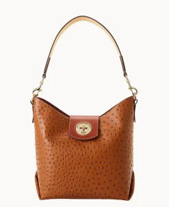 Dooney & Bourke The Ostrich Turnlock Collection|Picnic in the Park<Ostrich Turnlock Sac 30 Caramel