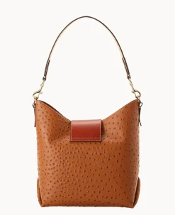 Dooney & Bourke The Ostrich Turnlock Collection|Picnic in the Park<Ostrich Turnlock Sac 30 Caramel