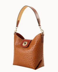 Dooney & Bourke The Ostrich Turnlock Collection|Picnic in the Park<Ostrich Turnlock Sac 30 Caramel