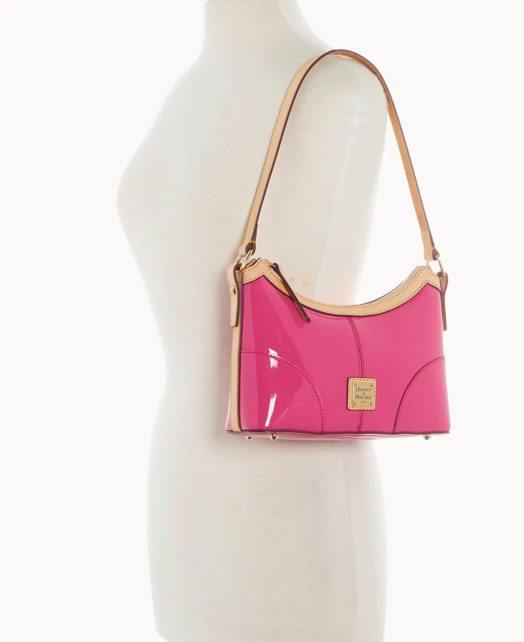 Dooney & Bourke Smooth Leather|Shoulder Bags<Patent Baguette Fuchsia
