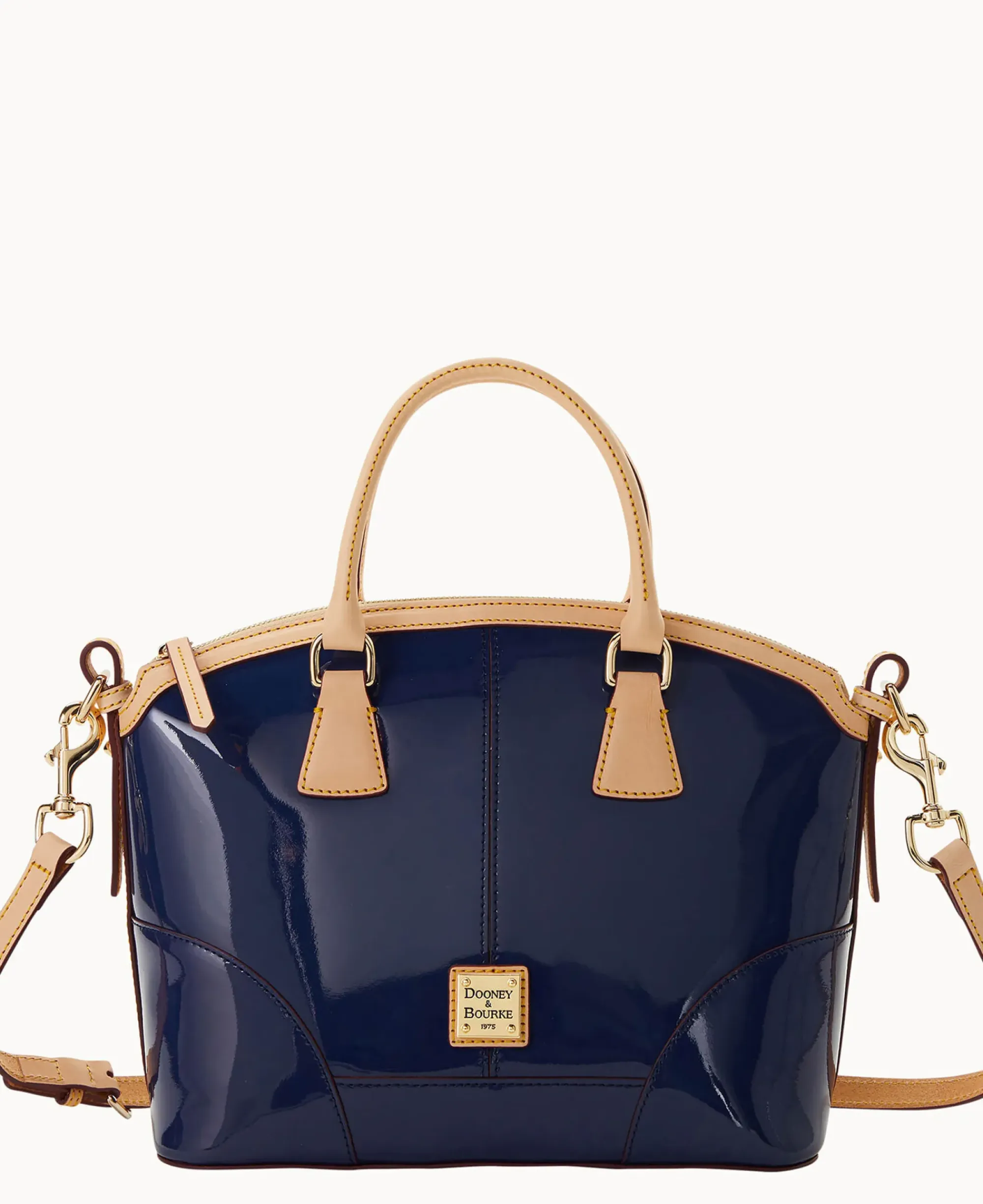 Dooney & Bourke Smooth Leather|Shoulder Bags<Patent Domed Satchel Indigo