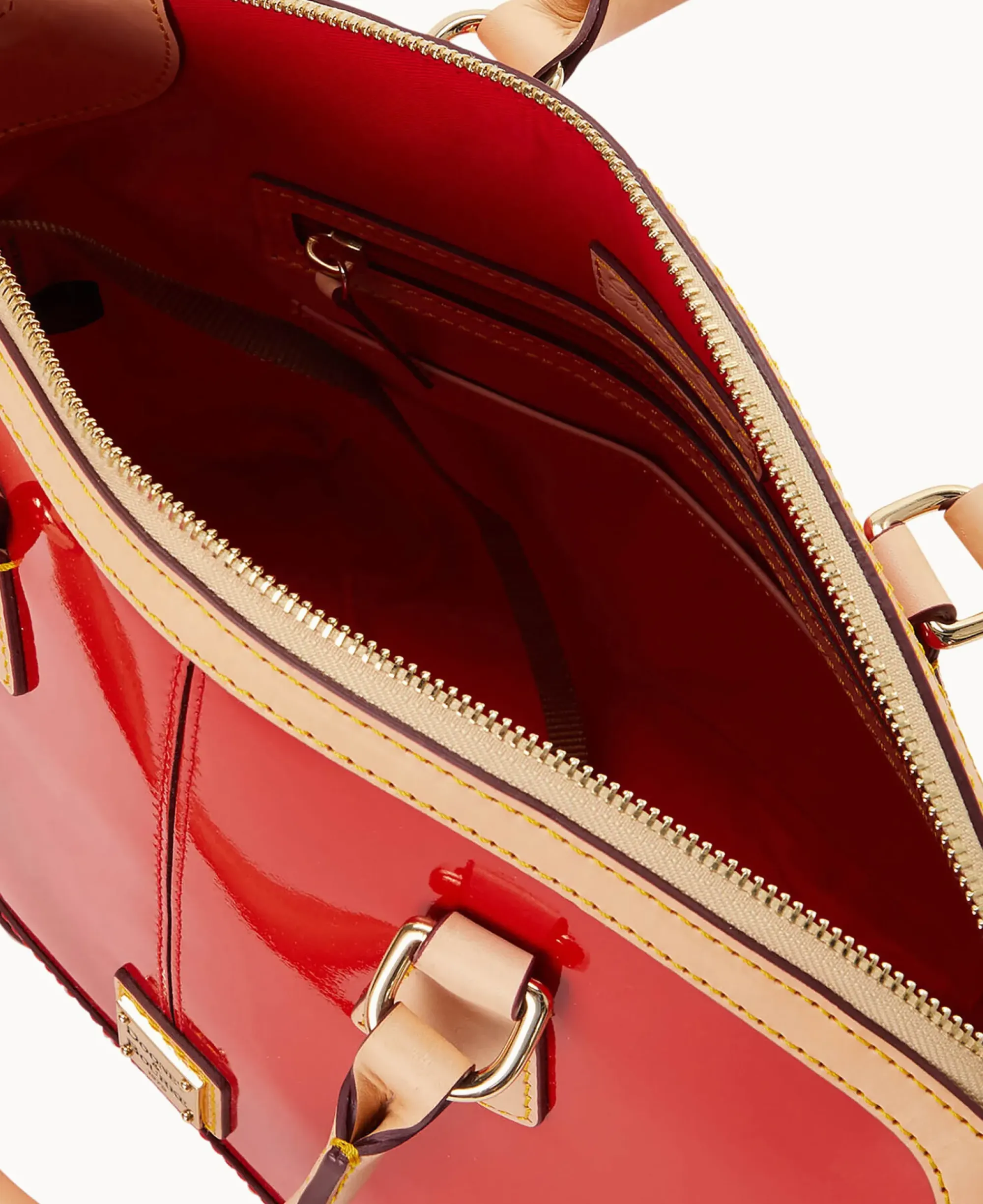 Dooney & Bourke Smooth Leather|Shoulder Bags<Patent Domed Satchel Red