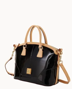 Dooney & Bourke Smooth Leather|Shoulder Bags<Patent Domed Satchel Black