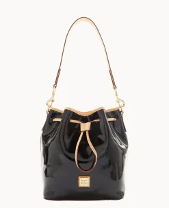 Dooney & Bourke Smooth Leather|Shoulder Bags<Patent Drawstring Black