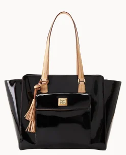 Dooney & Bourke Smooth Leather|Shoulder Bags<Patent East West Shopper Black