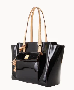 Dooney & Bourke Smooth Leather|Shoulder Bags<Patent East West Shopper Black