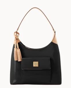 Dooney & Bourke Smooth Leather|Shoulder Bags<Patent Hobo Black