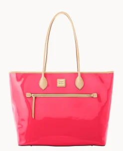 Dooney & Bourke Ready For the Getaway|Smooth Leather<Patent Large Tote Hot Pink